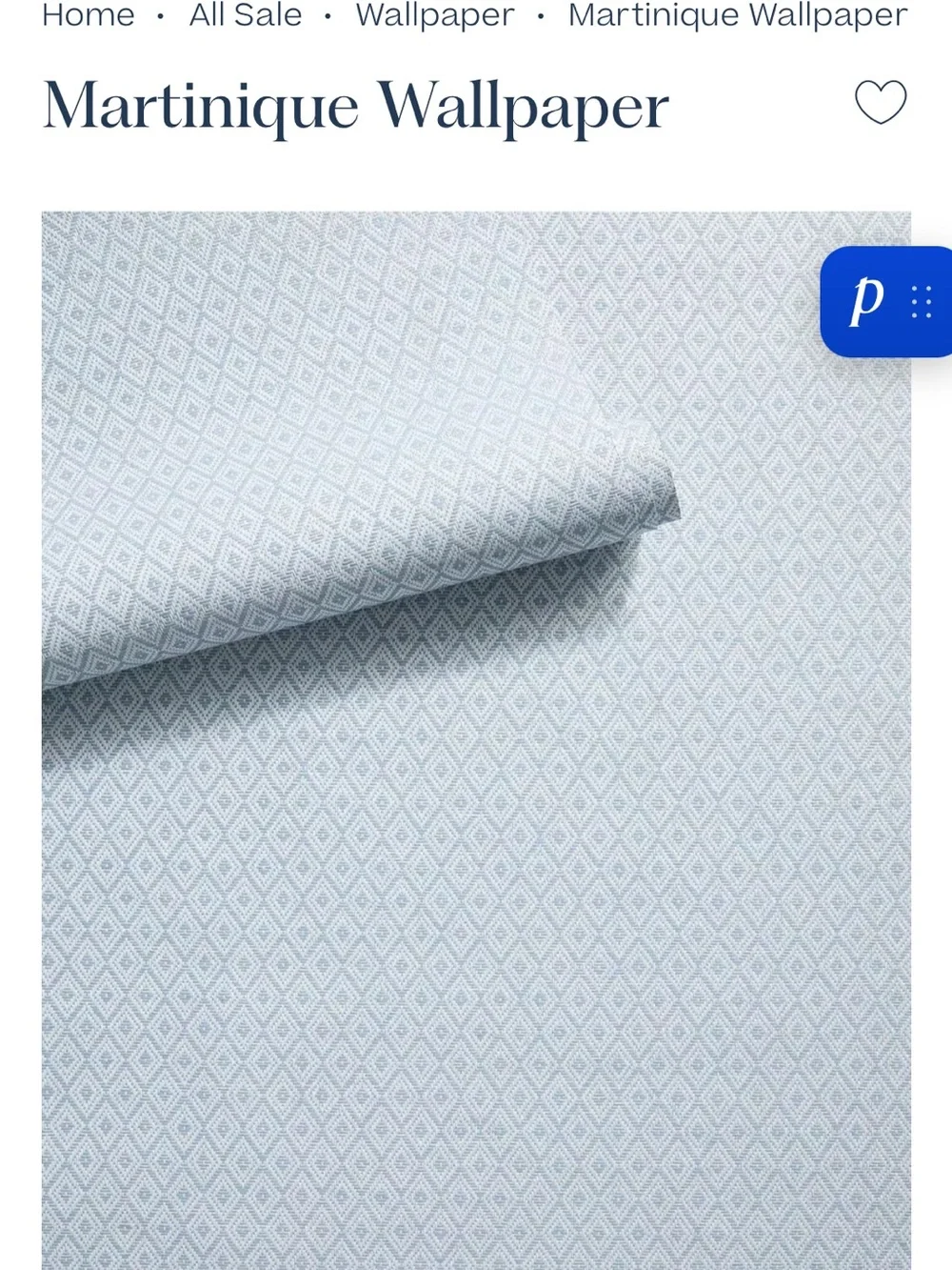 Serena & Lily Martinique Wallpaper in Light Blue and White